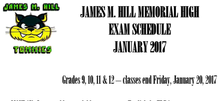 Students please pay attention to the Exam schedule posted around the school.